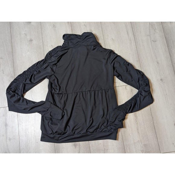 Te Verde Women's  Medium Dark Gray Track Jacket  Fitted Thumb Holes Runched - Picture 9 of 14